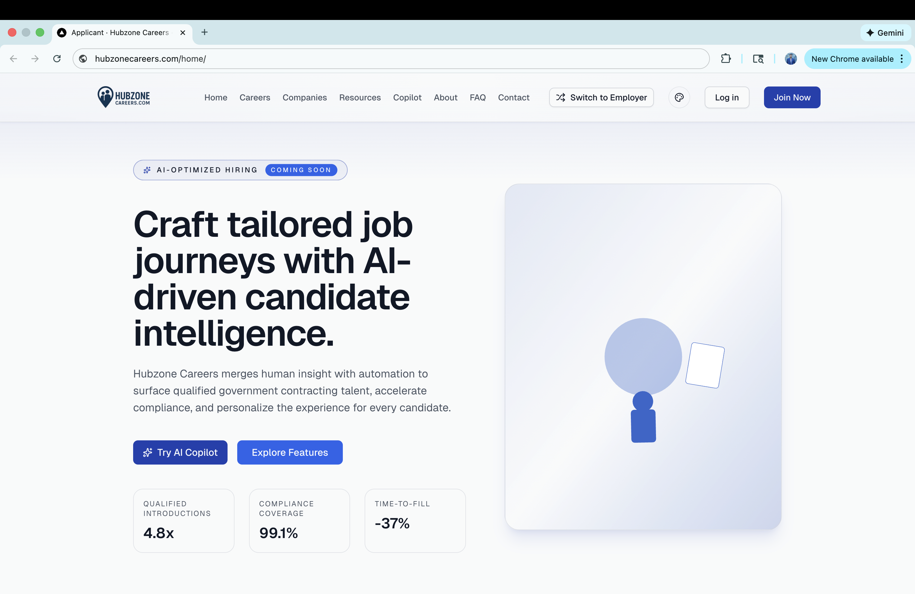 HubZone Careers website screenshot